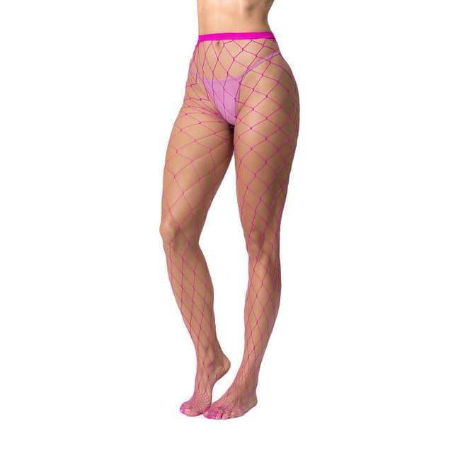 Fence Net Pantyhose - One Size - Pink