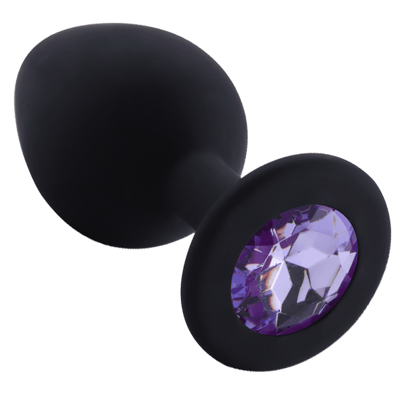 Rosebud Silicone Anal Plug large Black - Light Violett