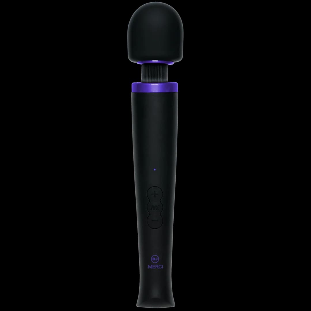 Rechargeable Power Wand - Ultra-Powerful Silicone Wand Massager - Black