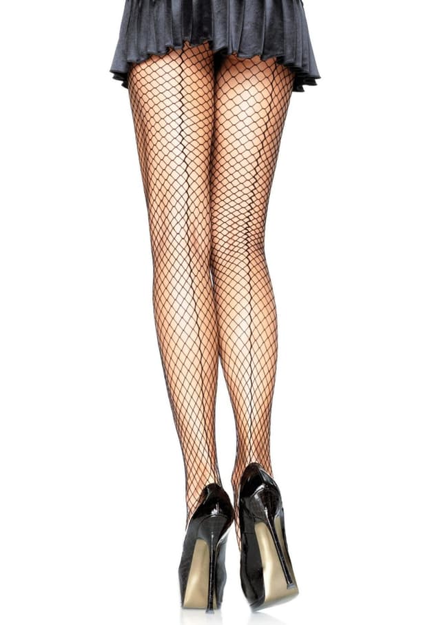 Elastane Net Pantyhose with Backseam