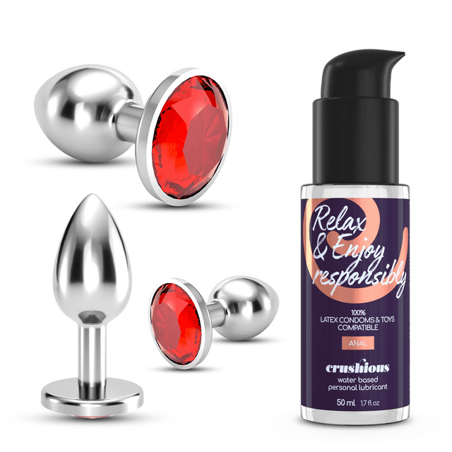 Bijou - Anal Wet Train Trio - 3 Jewel Plugs - Red