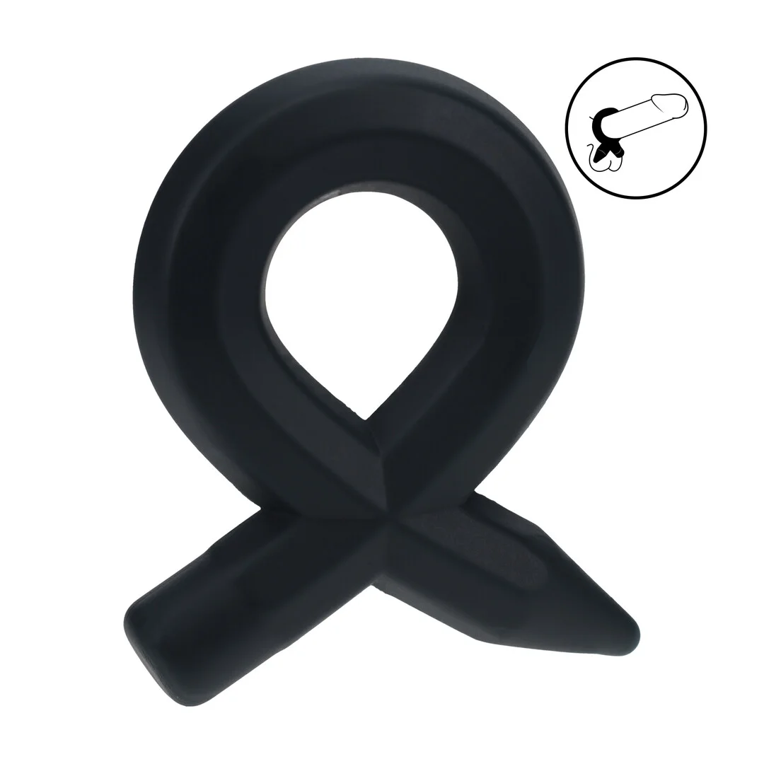 Pencil Liquid Silicone Cockring - Black