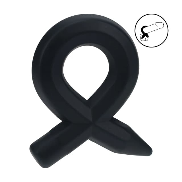 Pencil Liquid Silicone Cockring - Black