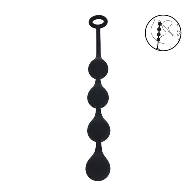 Waterdrop Silicone Anal Balls -M - 30mm - Black