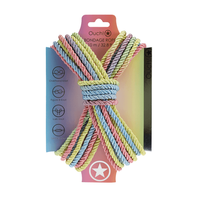 Polyester Bondage Rope - 32.8 ft / 10 m - Multicolor Pastel