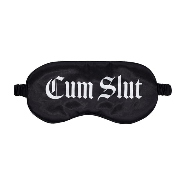 Cum Slut - Printed Satin Mask - Black