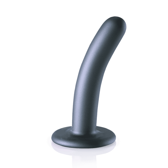 Smooth Silicone G-Spot Dildo - 5'' / 12 cm - Gunmetal