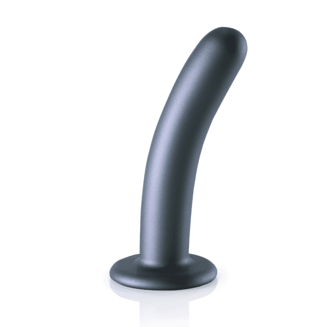 Smooth Silicone G-Spot Dildo - 6'' / 14,5 cm - Gunmetal