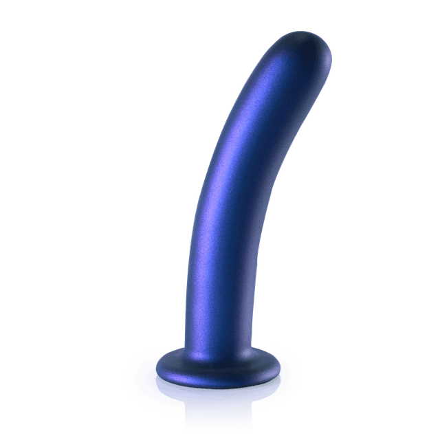 Smooth Silicone G-Spot Dildo - 7'' / 17 cm - Metallic Blue