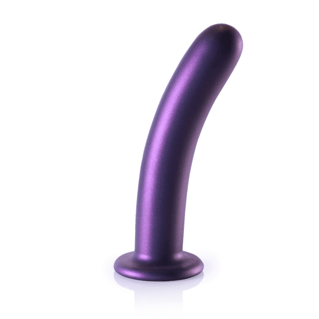 Smooth Silicone G-Spot Dildo - 7'' / 17 cm - Metallic Purple