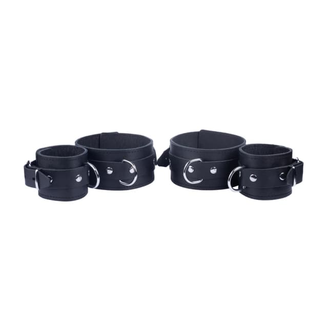Leather Arm and Forearm Restraints - Black