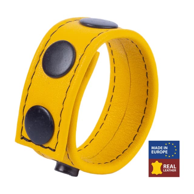 Cocky - Adjustable Leather Cockring - Yellow