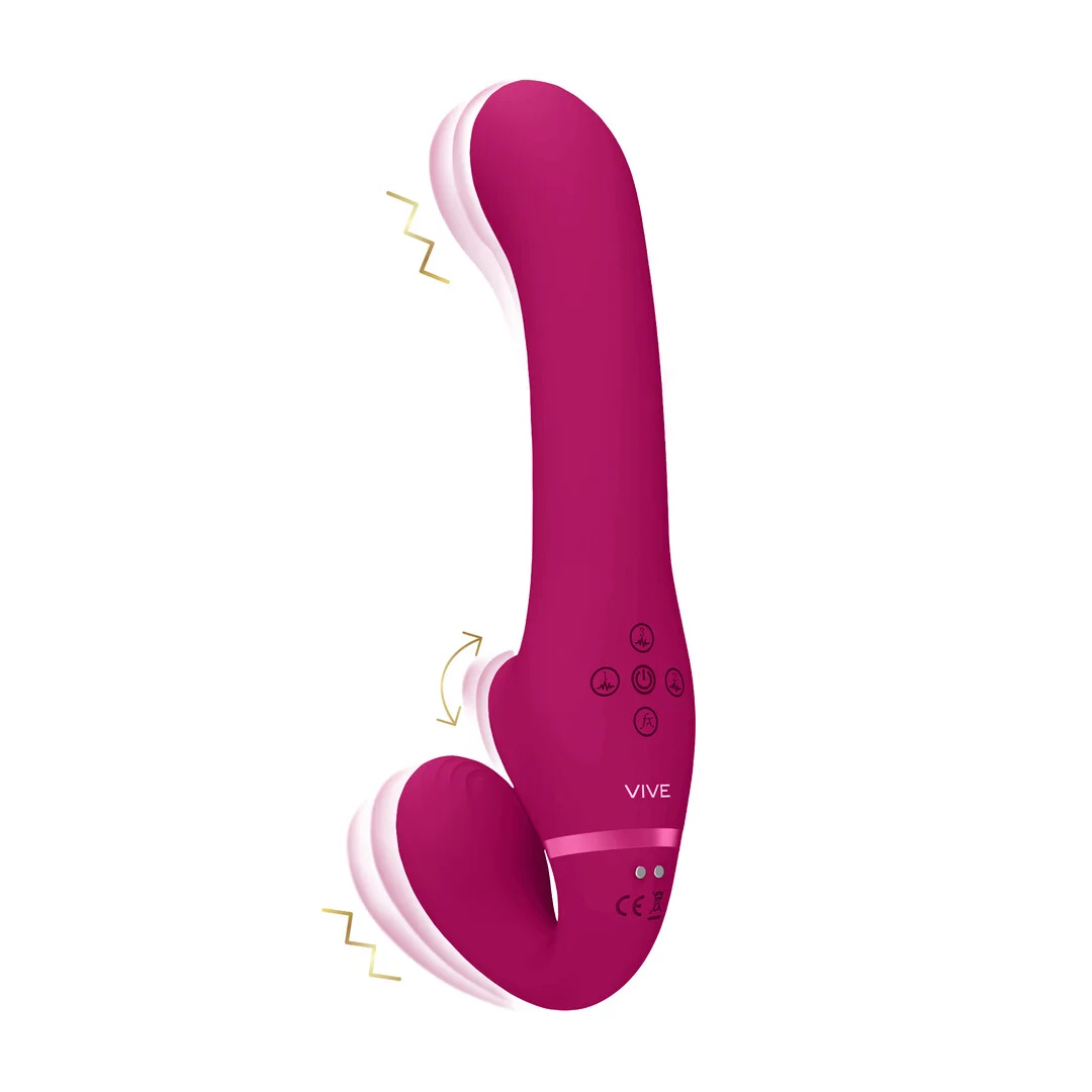 Ai - Dual Vibrating Air Wave Tickler Strapless Strapon